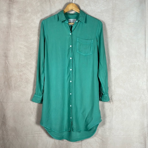 Rails Sawyer Shirt Dress in Basil Womens XS Full Button Down Casual Soft Comfy - Picture 2 of 9